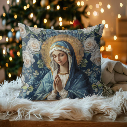 Shineful 2D Print Cushion Cover, Pillowcase, Pillows Covers Virgin Mary Floral Devotion