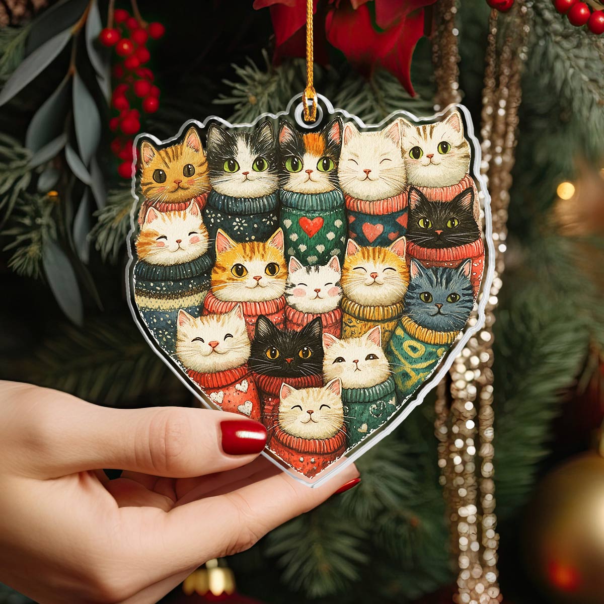 Glänzendes 2D-Acryl-Ornament Purrfectly Cozy