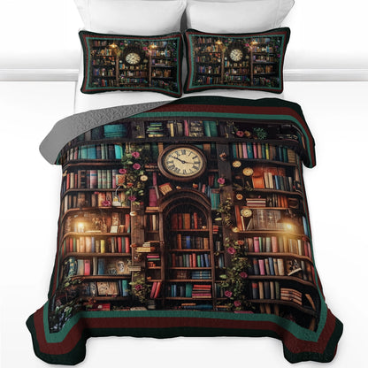 Shineful All Season Quilt 3-Piece Set - Timeless Library Dream