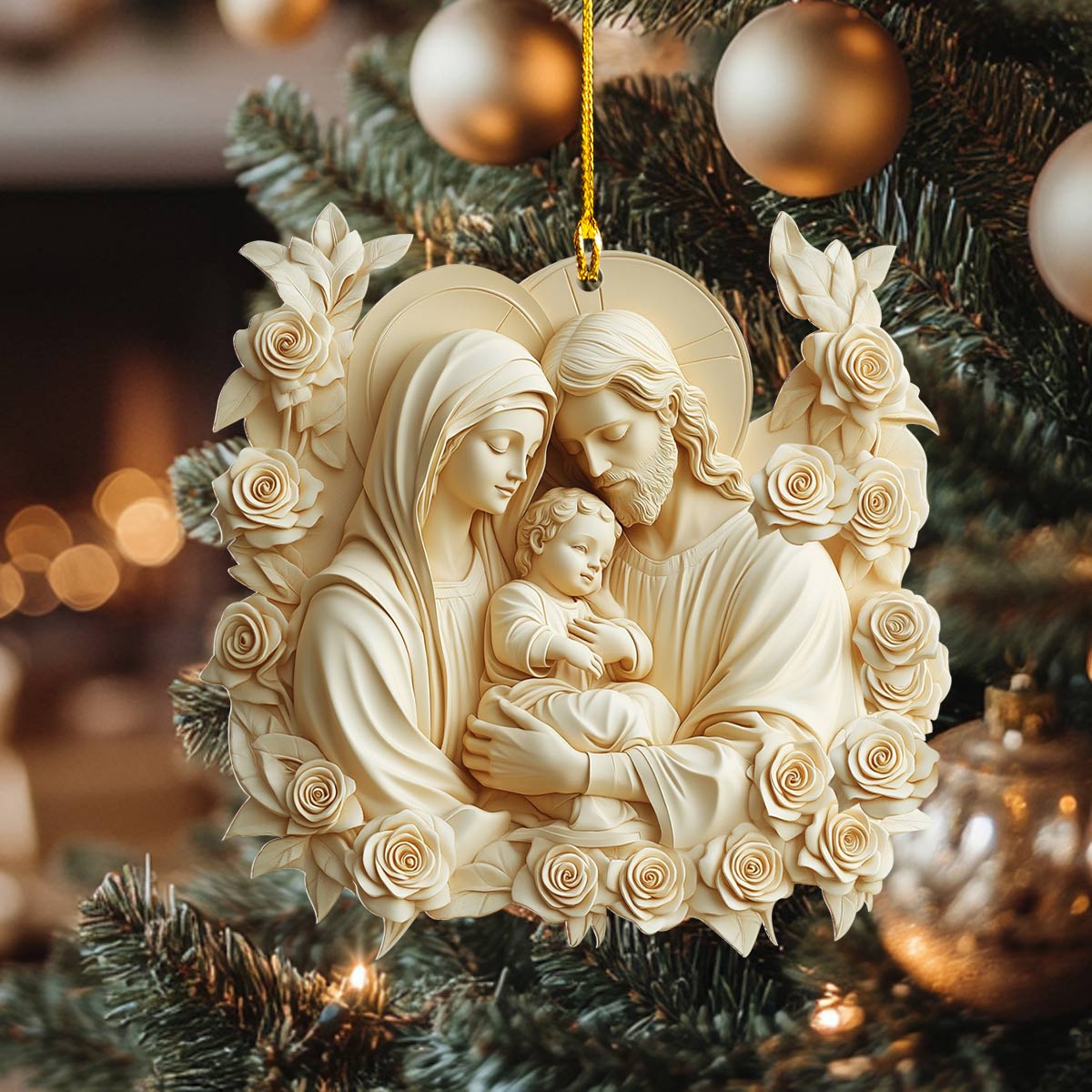 Shineful 2D Acrylic Ornament Blessed Family Holiday