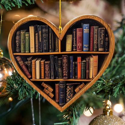 Shineful 2D Acrylic Ornament Reading Heartfelt Library