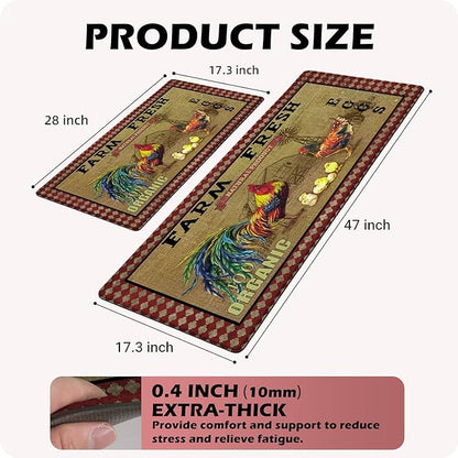 Shineful Rooster 6 Ultra-Thin Non Skid Floor Mat, Kitchen Rugs