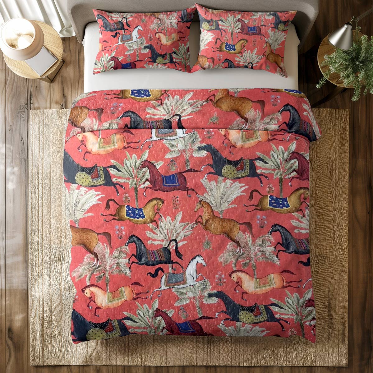 Shineful All Season Quilt 3-Piece Set Horsepower