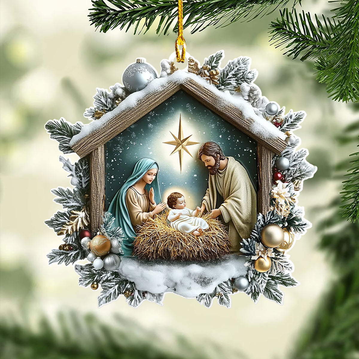 Shineful 2D Acrylic Ornament - Holy Family's Star of Peace