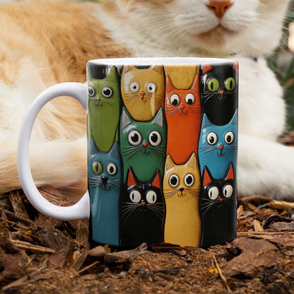 Tasse en céramique brillante Chat mignon et coloré