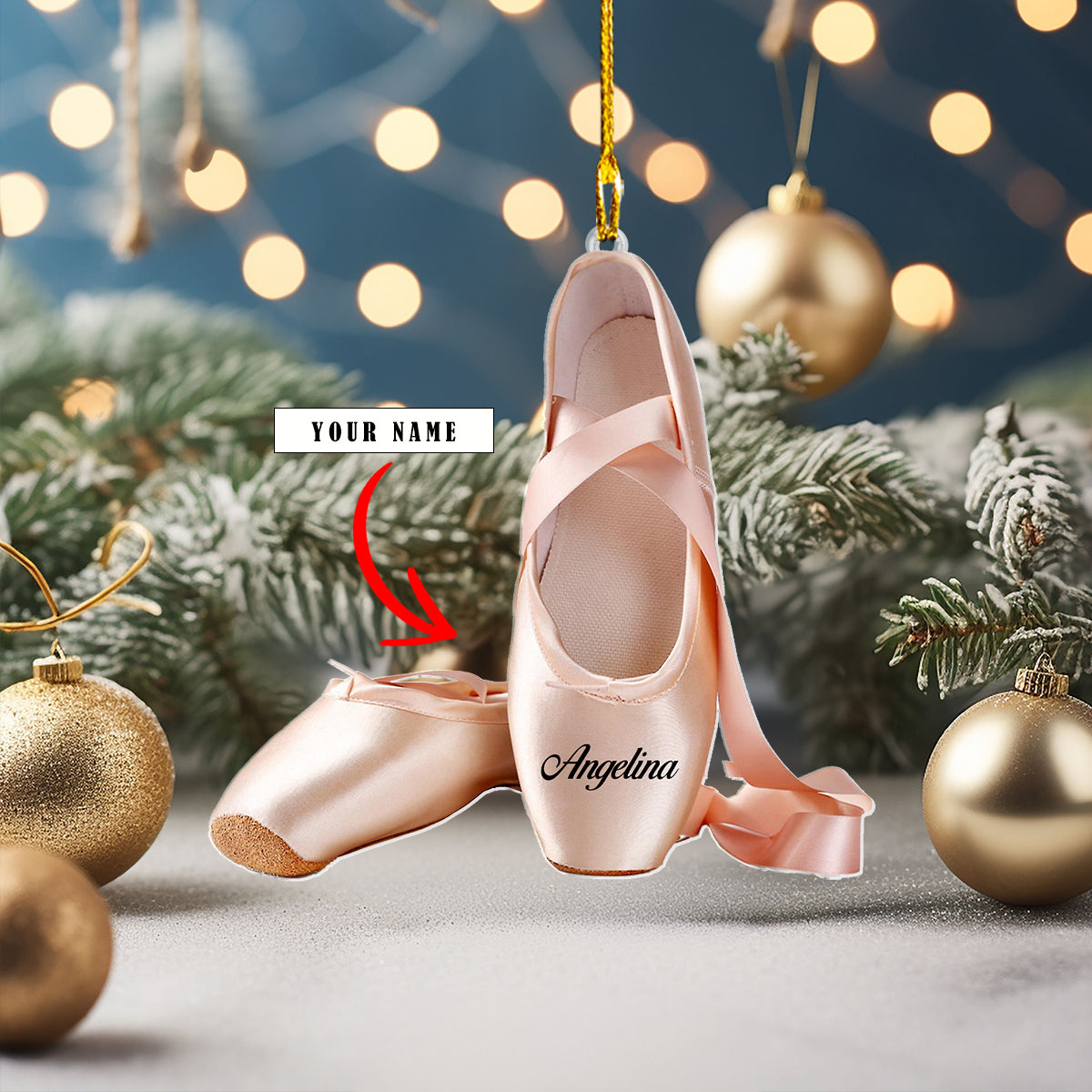 Shineful 2D Acrylic Ornament Personalized Ballet Pointe Shoes