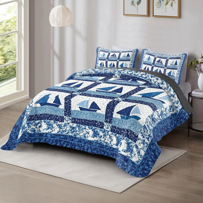 Shineful All Season Quilt 3-Piece Set - Sail Away