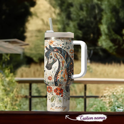 Shineful Tumbler Floral Spirit Horse