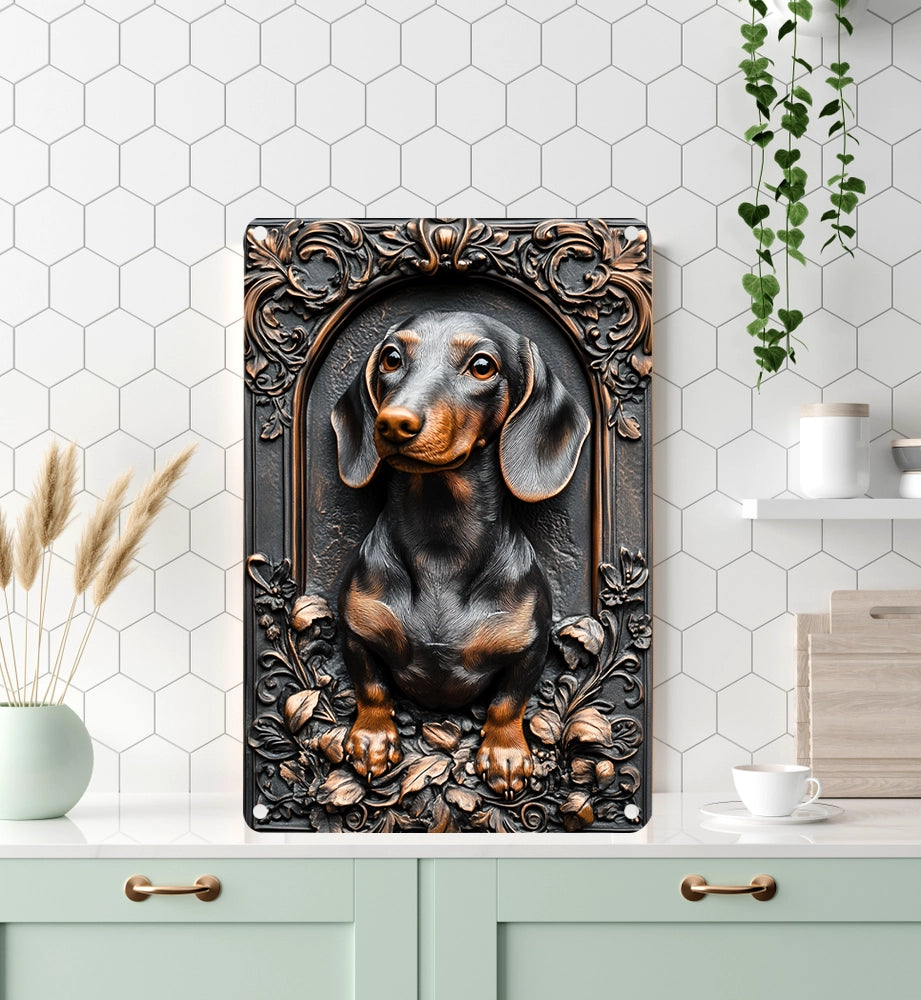 Shineful 2D Metal Sign Vintage Floral Dachshund