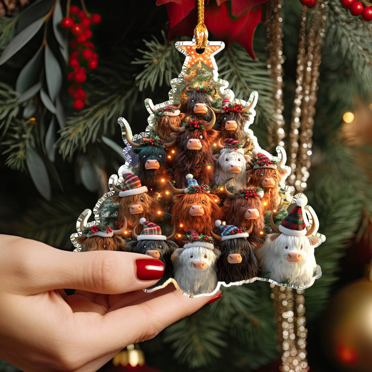 Shineful 2D Acrylic Ornament Cute Highland Cows