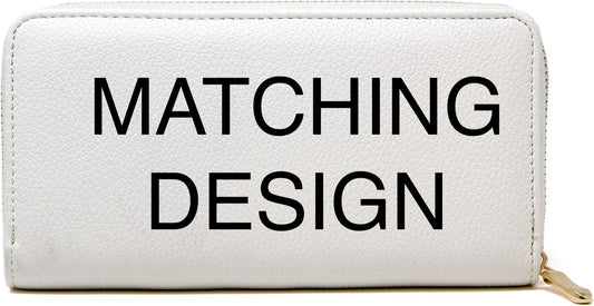 Matching Design Leather Clutch Wallet