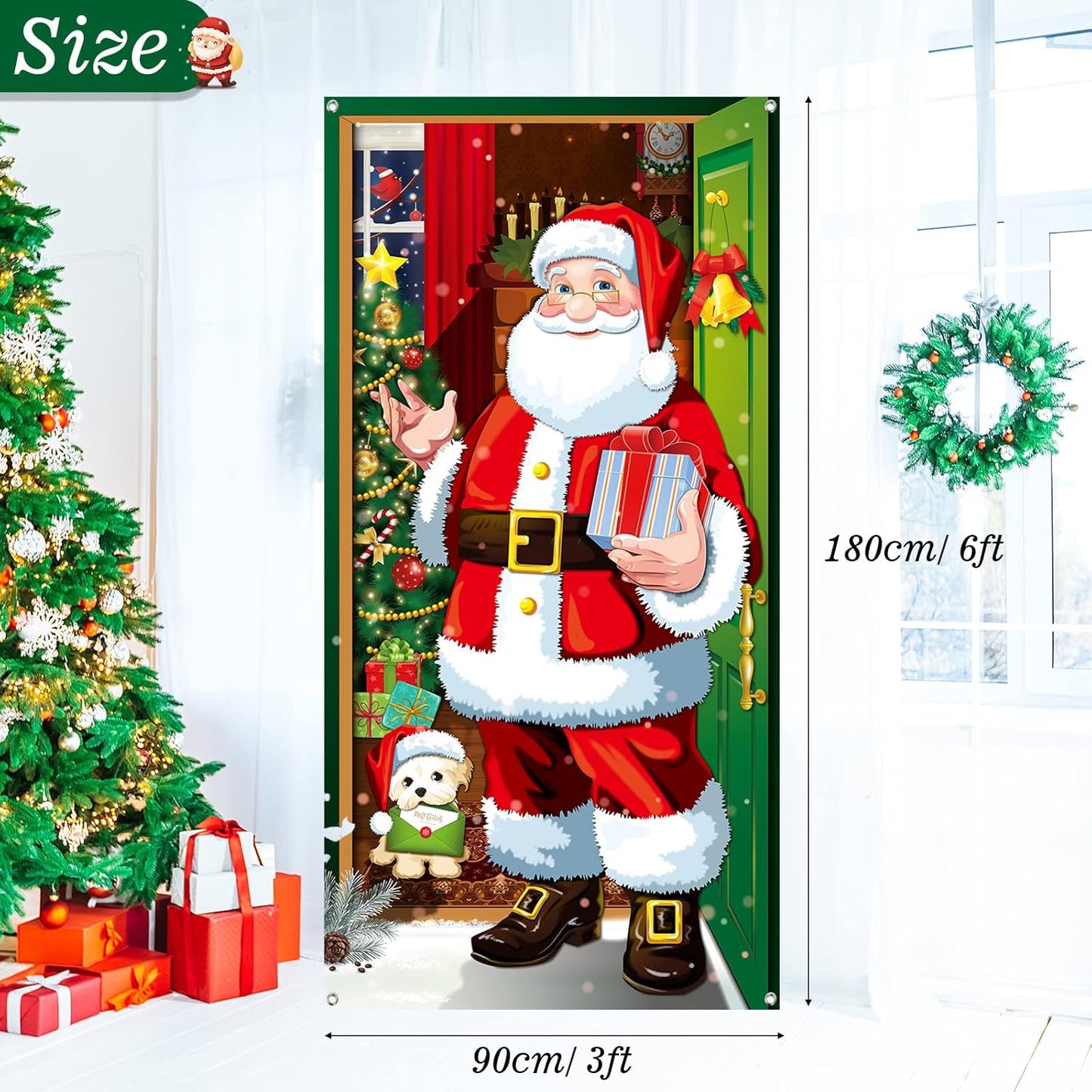 Shineful Door Cover Santa’s Festive Gift Greeting