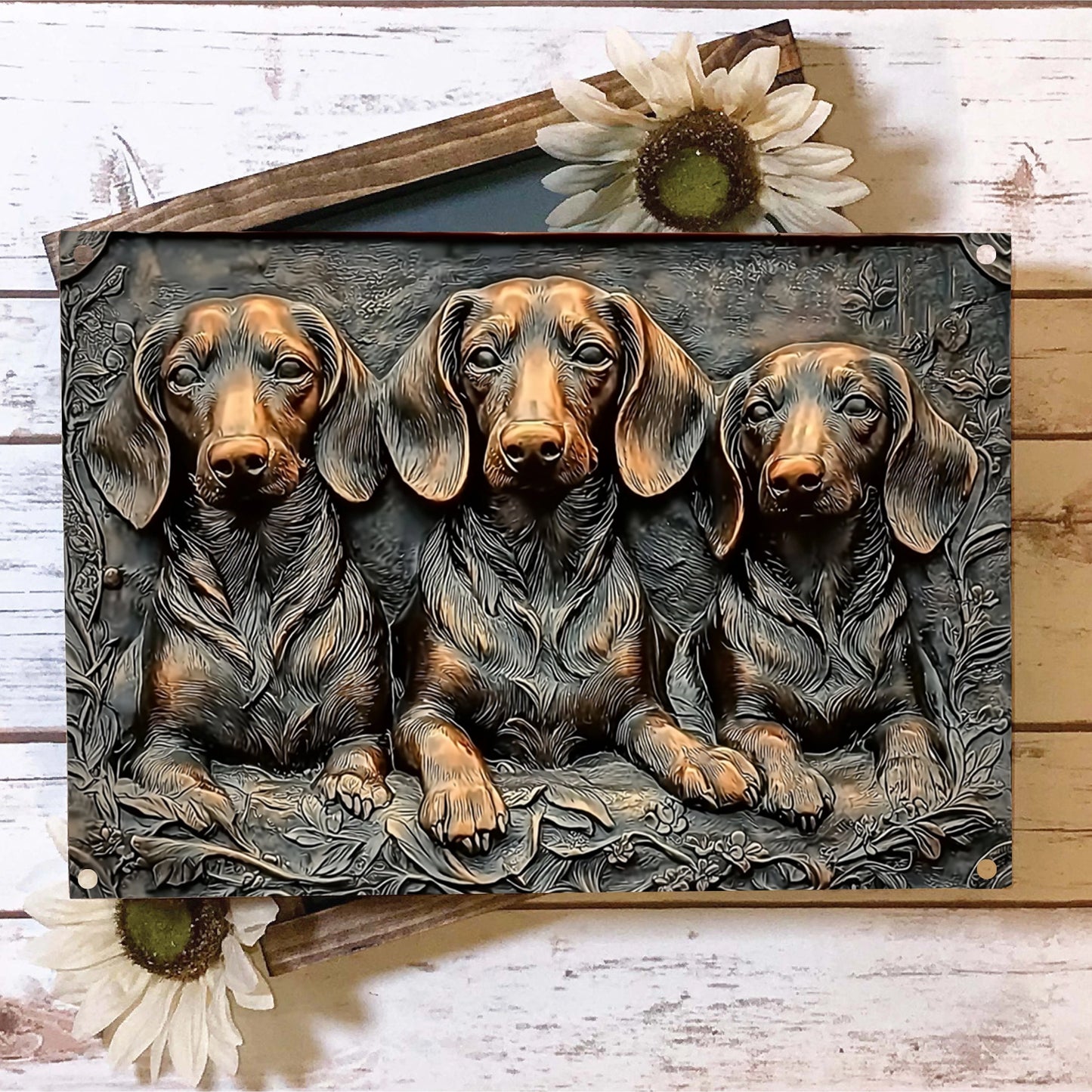 Shineful 2D Metal Sign Dachshund Trio