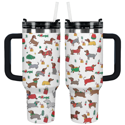 Shineful Tumbler Christmas Dachshund Cheer