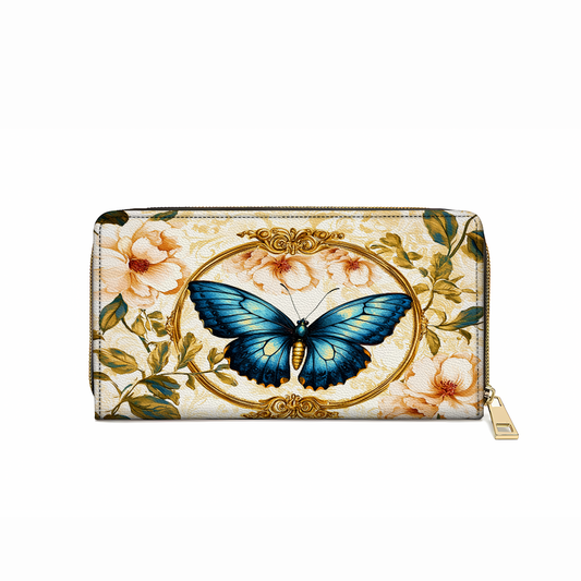 Shineful Leather Clutch Purse With Wristlet Strap Handle Regency Blossom Heritage