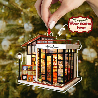 Shineful 2D Acrylic Ornament Personalized Bookstore