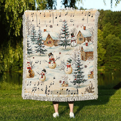 Shineful Woven Tapestry Throw Blanket - Snow Melody