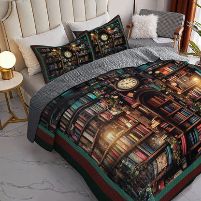 Shineful All Season Quilt 3-Piece Set - Timeless Library Dream