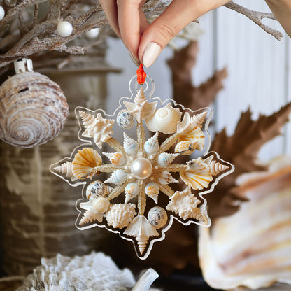 Shineful 2D Acrylic Ornament - Seashell Snowflake Collection