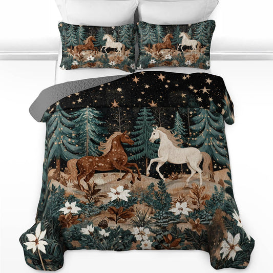 Shineful All Season Quilt 3-Piece Set Everlasting Love Horses