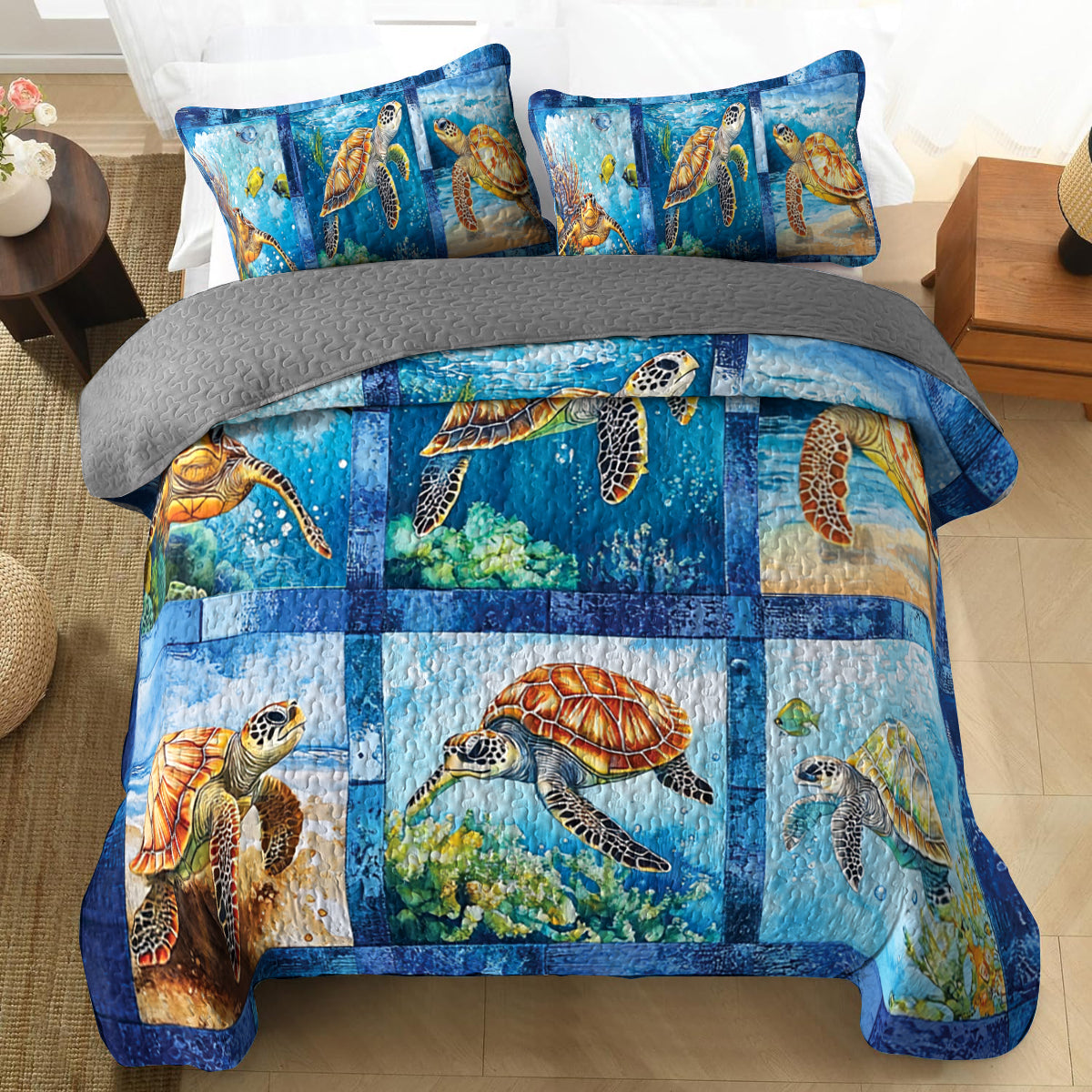 Shineful All Season Quilt 3-Piece Set Underwater Paradise