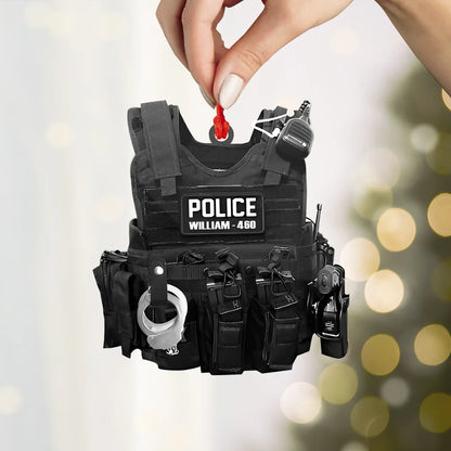 Shineful 2D Acrylic Ornament Police Tactical Vest