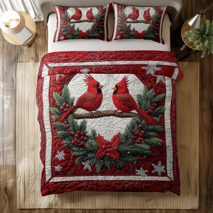 Shineful All Season Quilt 3-Piece Set Cardinal Comfort