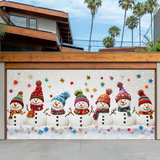Shineful Garage Door Banner Decoration Frosty Friends In Holiday Cheer
