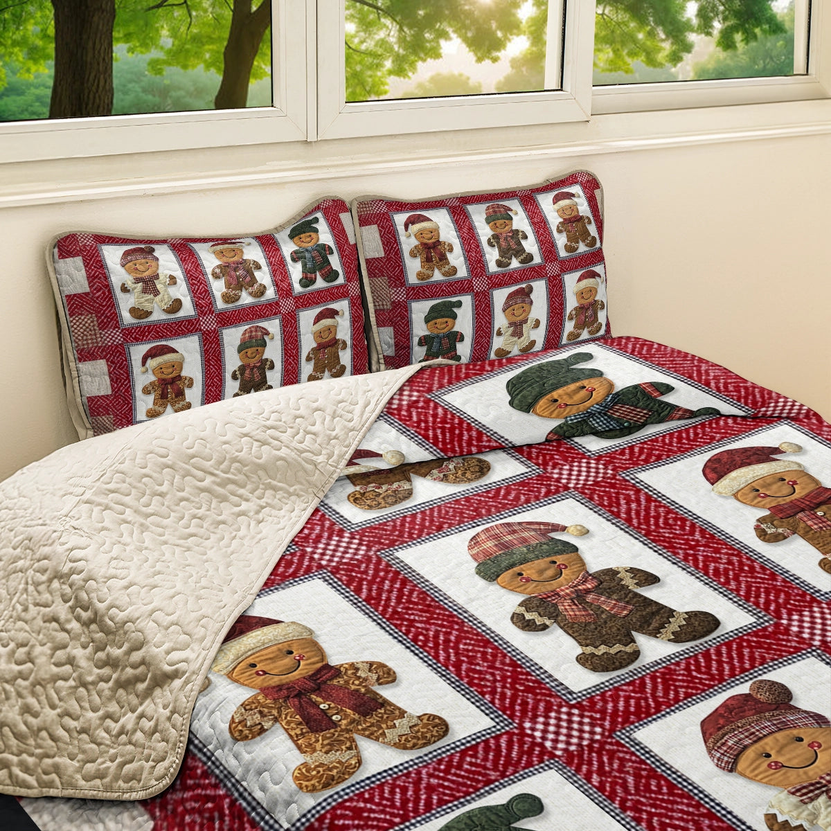 Shineful All Season Quilt 3-Piece Set Gingerbread Dreams