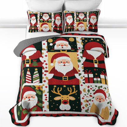 Shineful All Season Quilt 3-Piece Set Santa Claus Joy