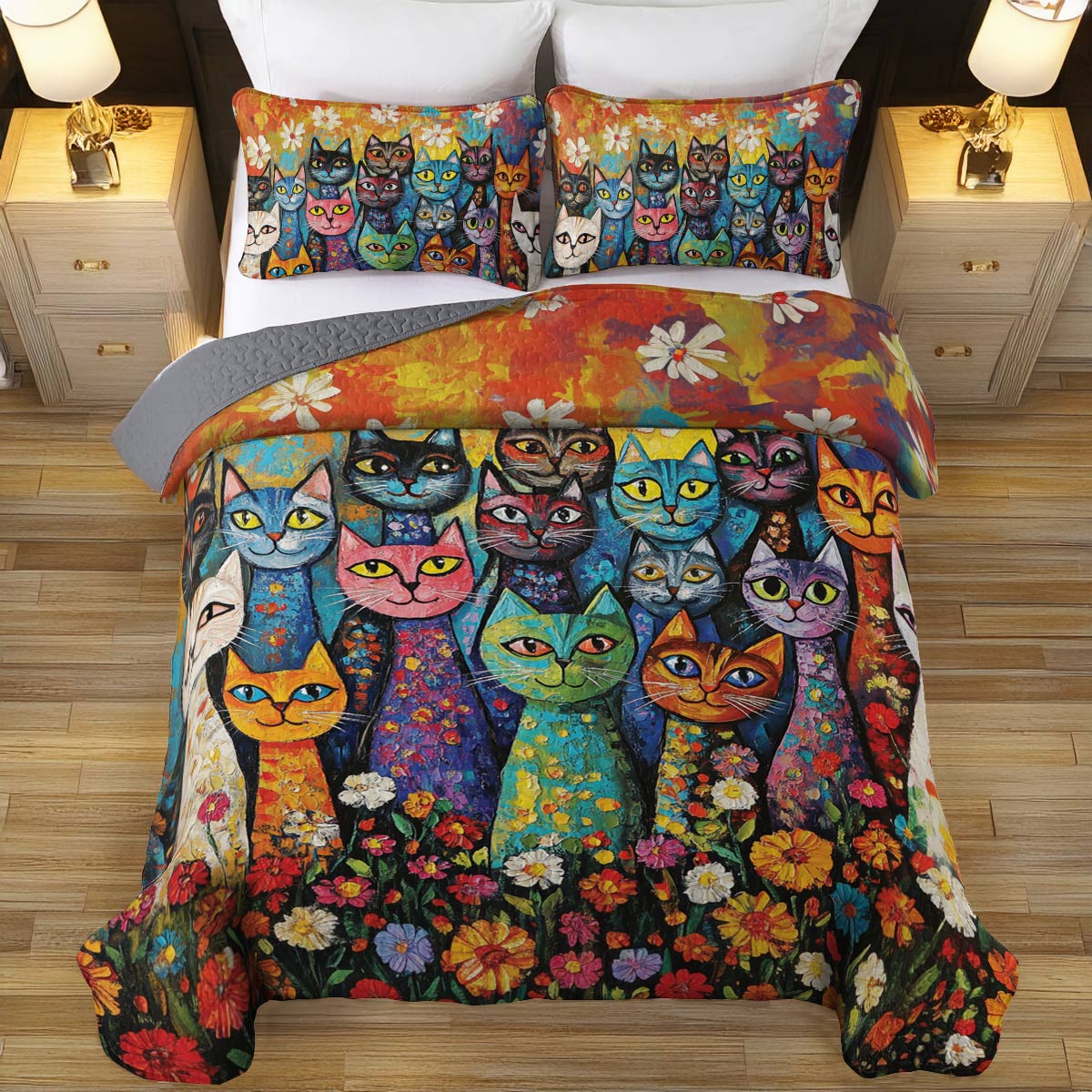 Shineful All Season Quilt 3-Piece Set Purr Parade