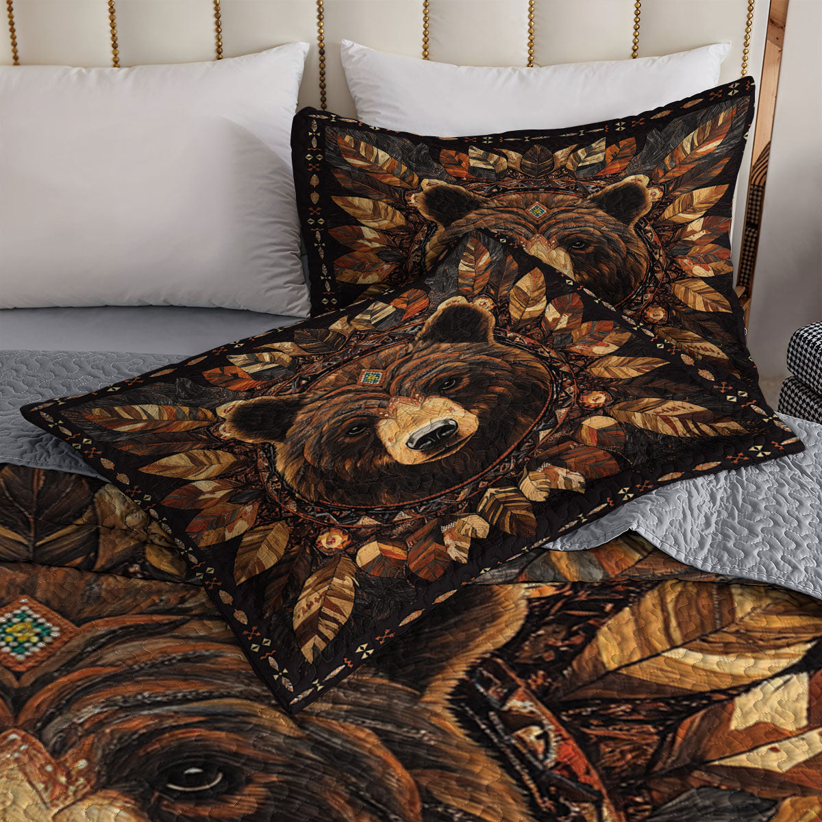 Shineful All Season Quilt 3-Piece Set Bear Totem Dream