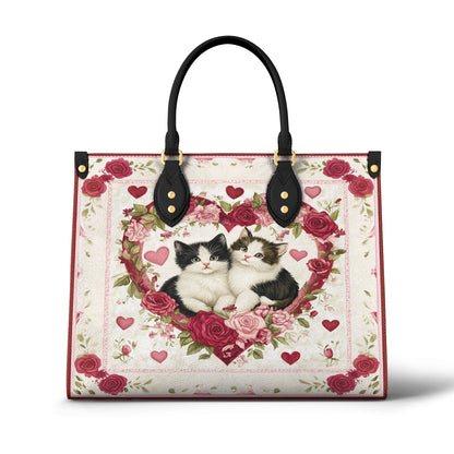 Shineful Leather Bag Kitten Love Blossom