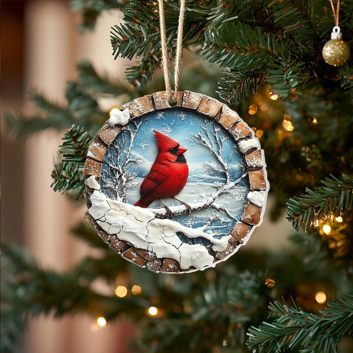 Shineful 2D Acrylic Ornament - Winter Wonderland Cardinal