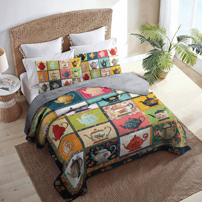 Shineful All Season Quilt 3-teiliges Set - Vintage-Teekanne 