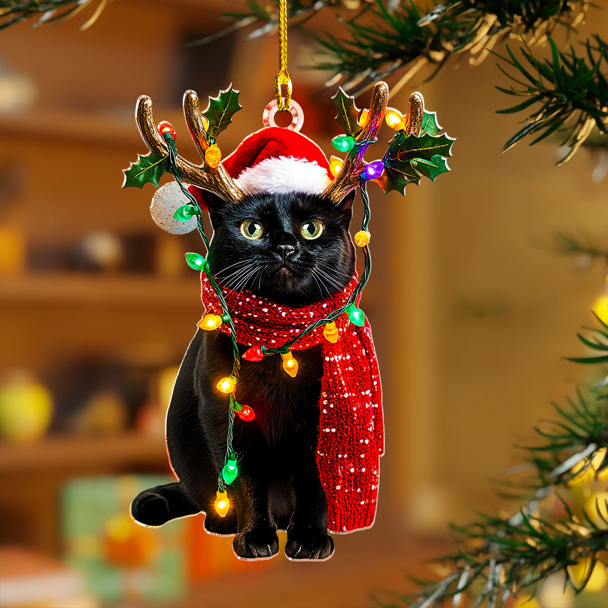 Shineful 2D Acrylic Ornament - Meow-y Christmas