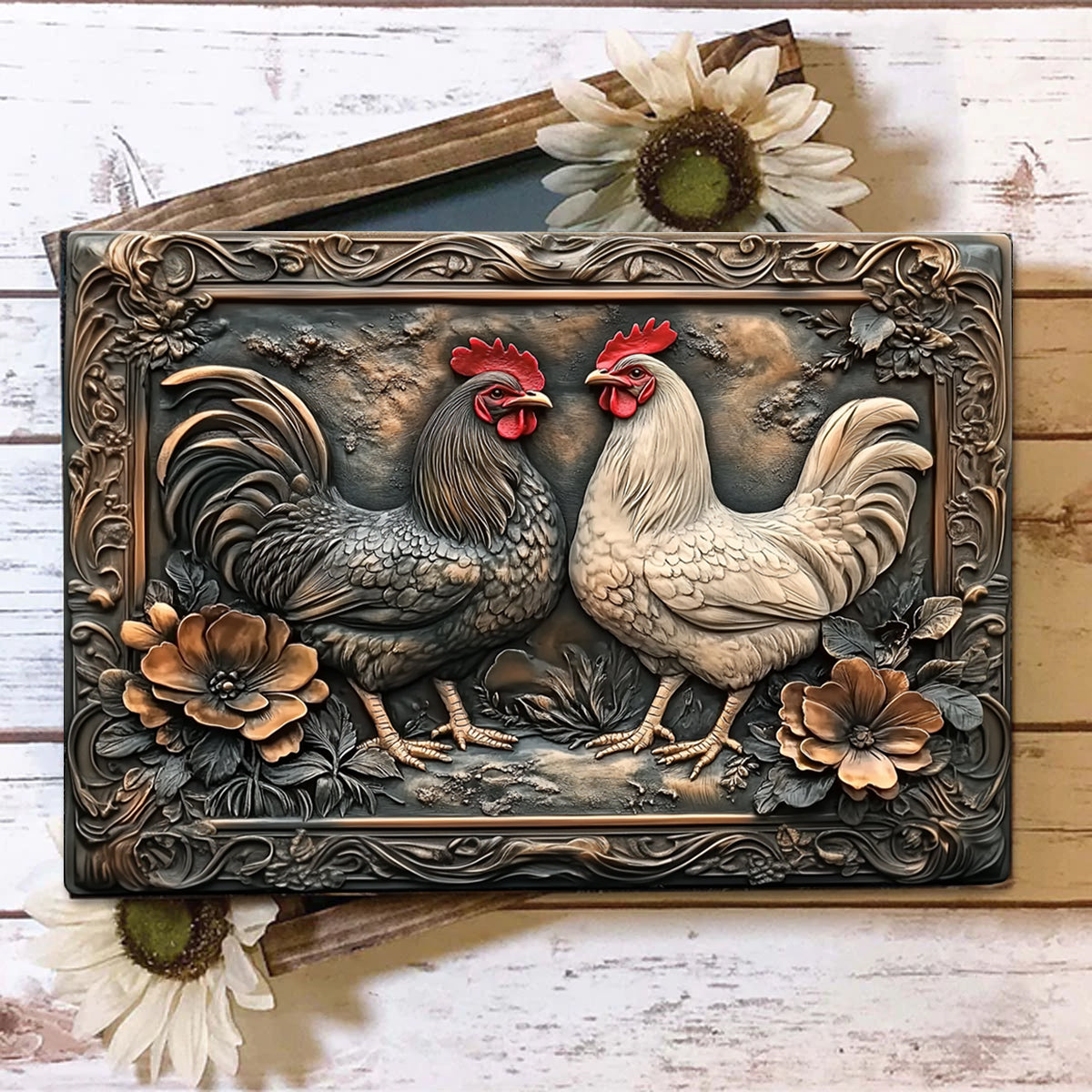 Shineful 2D Metal Sign Rustic Rooster