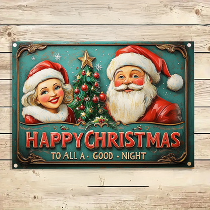 Shineful 2D Metal Sign Merry Claus Family