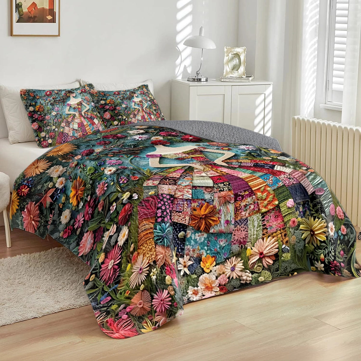 Shineful All Season Quilt 3-teiliges Set Floral Fantasy 