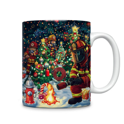 Shineful Ceramic Mug Firefighter's Holiday Rescue