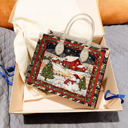 Shineful Leather Bag Snowman's Christmas Dream