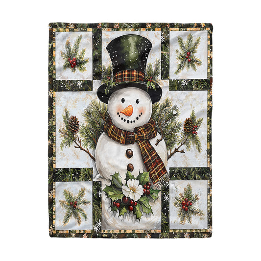 Couverture polaire brillante Bonhomme de neige Bliss