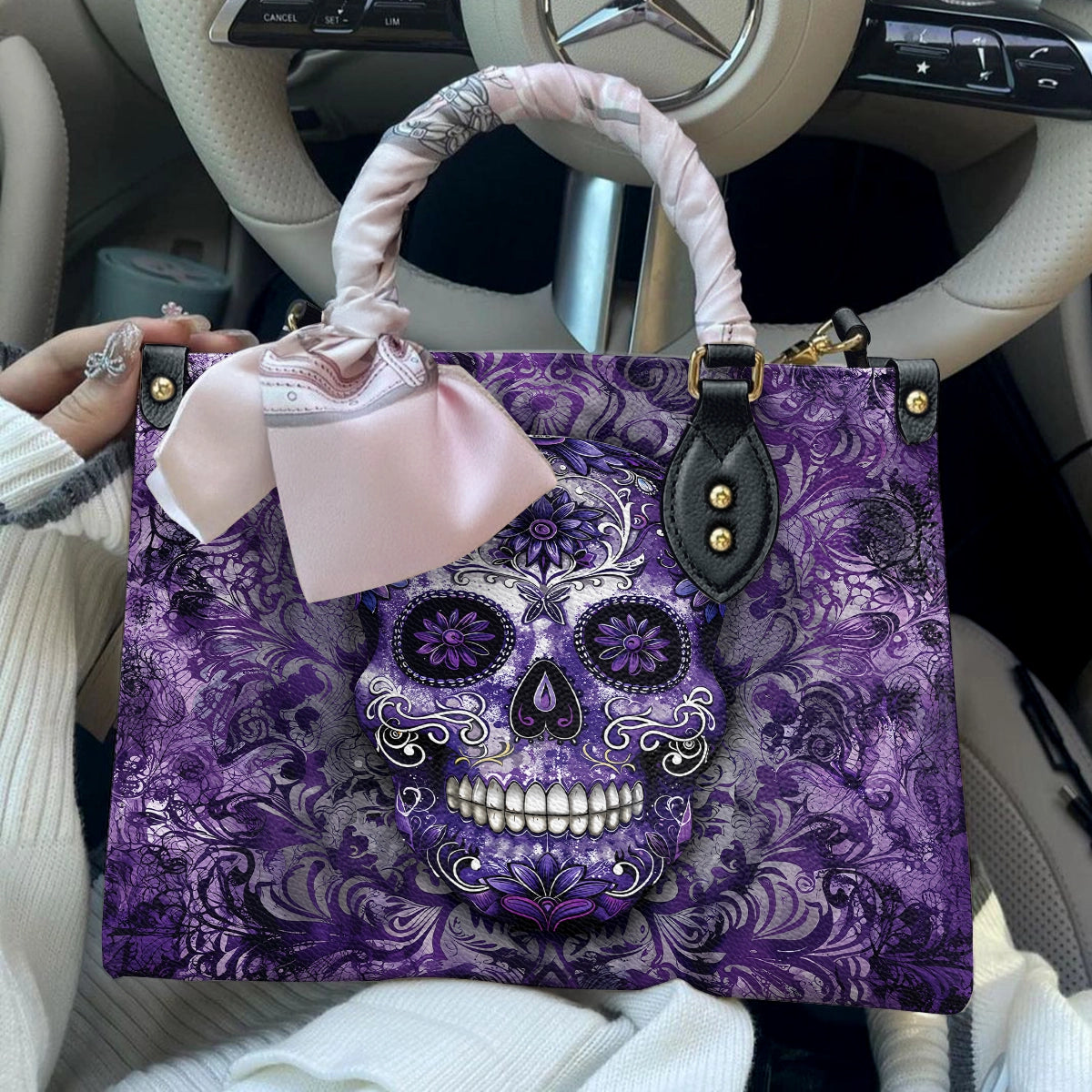 Shineful Leather Bag Gorgeous Mandala Skull