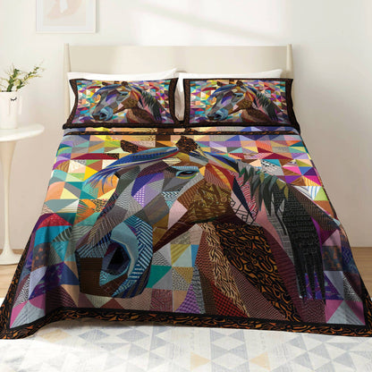 Shineful 4-Piece Bed Sheet Set Colorful Horse