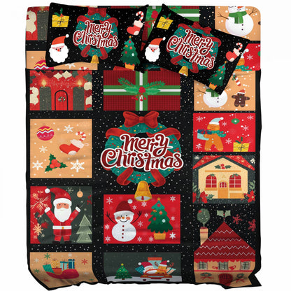 Ensemble de draps de lit Shineful 4 pièces - Joyeux Noël