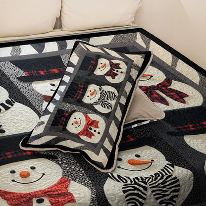 Ensemble de courtepointe toutes saisons Shineful 3 pièces Dapper Snowman