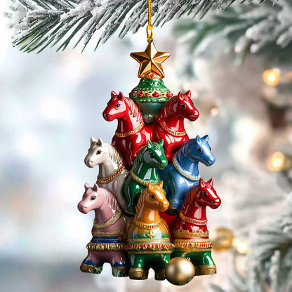 Shineful 2D Acrylic Ornament Horses of Christmas Cheer