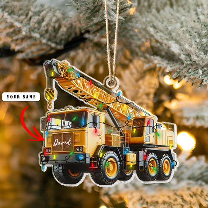 Shineful Personalized 2D Acrylic Ornament - Construction Vehicle