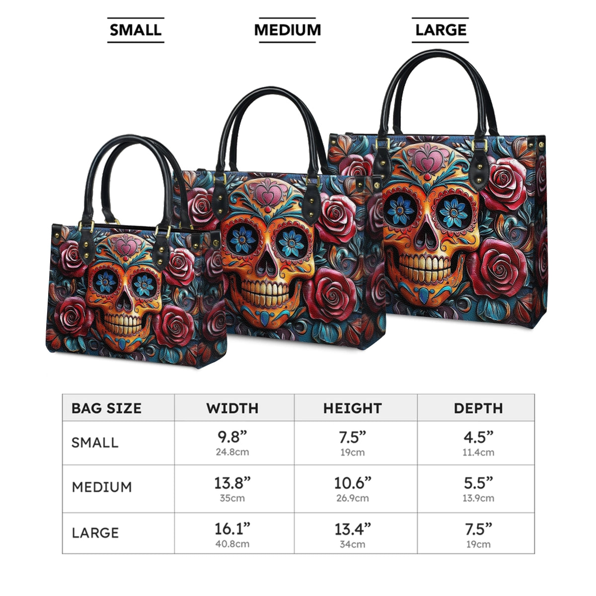 Shineful Leather Bag Vivid Skull and Roses