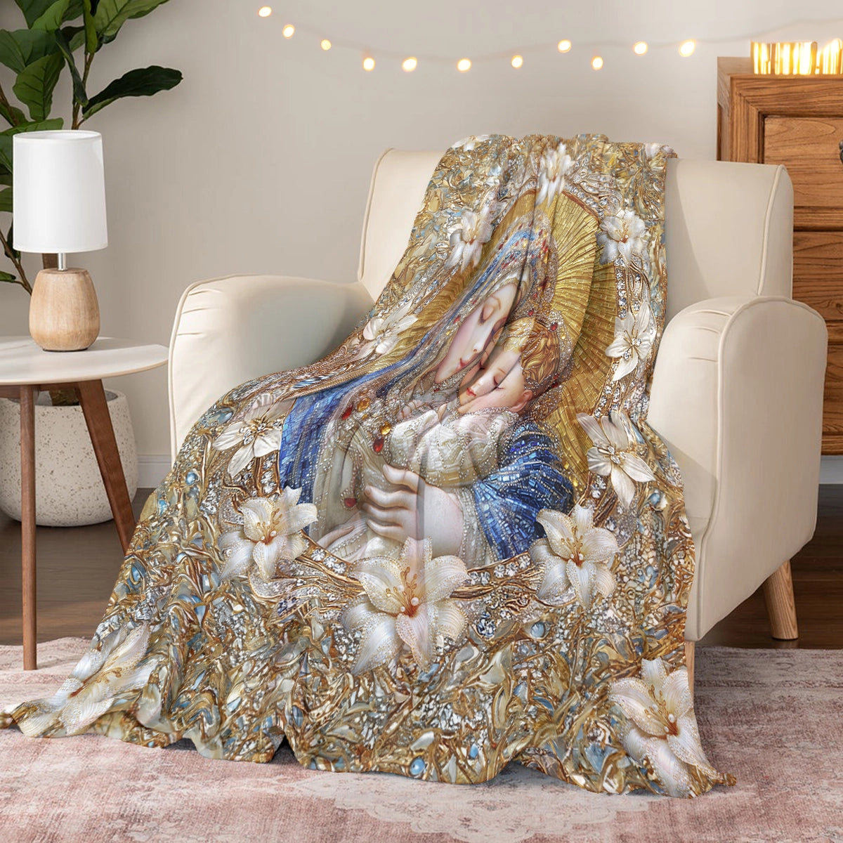 Shineful Fleece Blanket Holy Embrace